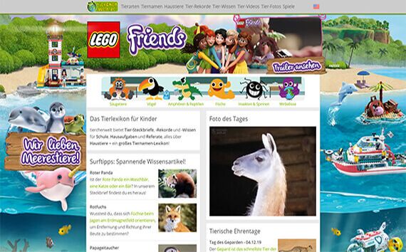 sticky Sitebranding mit/ohne Video und Animation "Lego Friends"