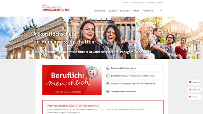 Webportal Akkon Hochschule