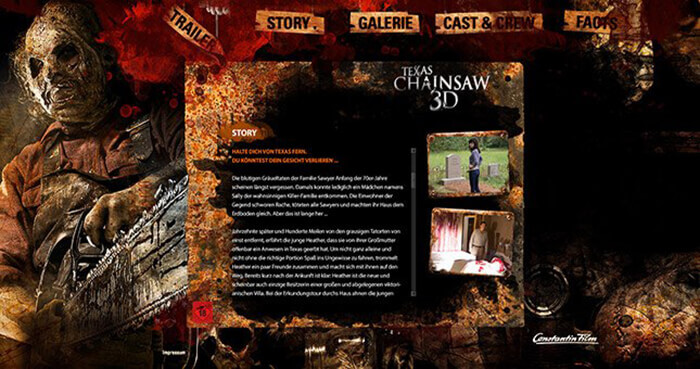 Produkt-Microsite "Texas Chainsaw Massacre 3D"