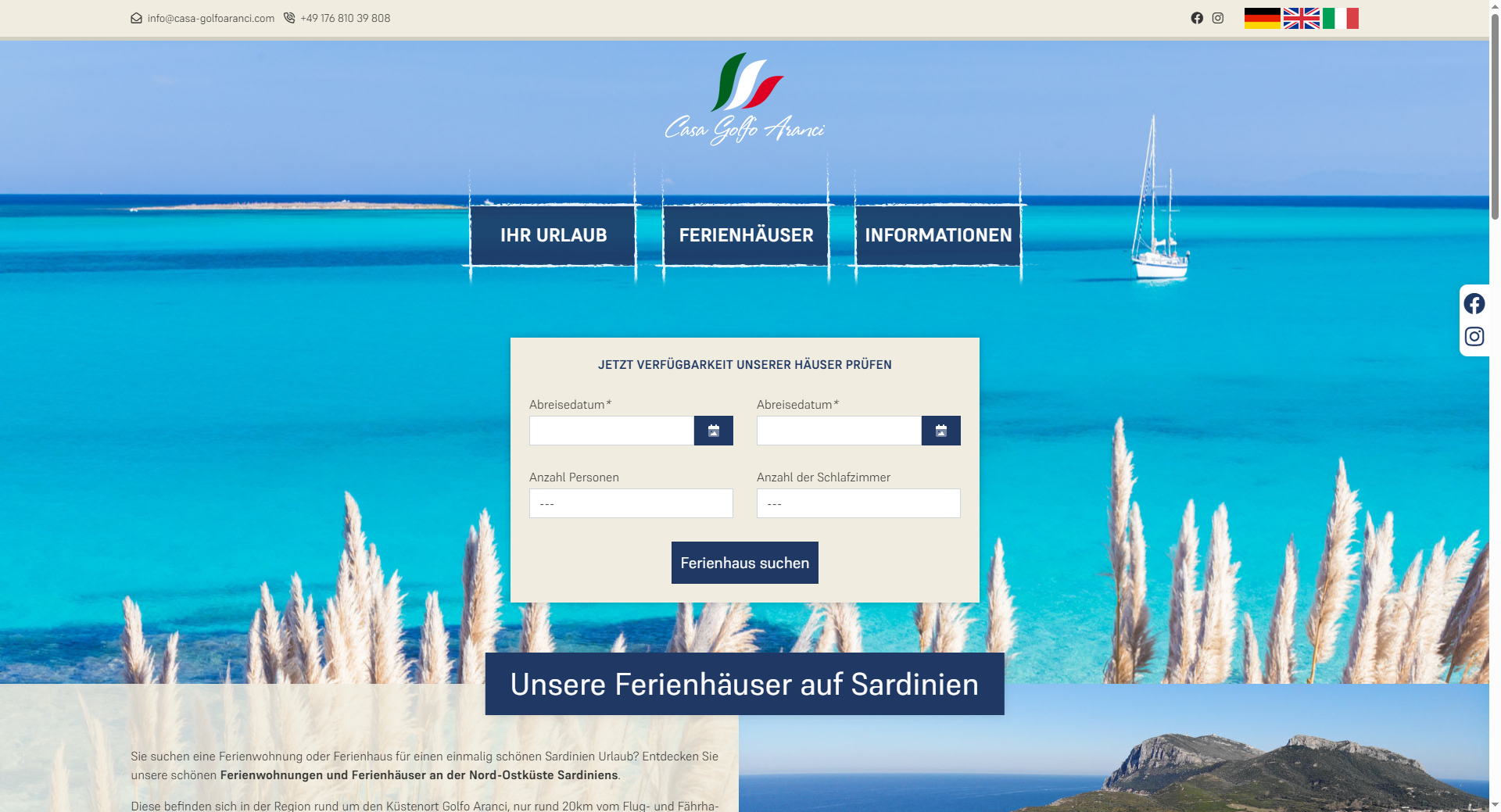 Website Casa Golfo Aranci