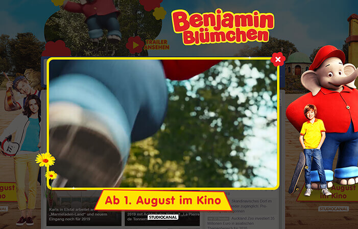 animiertes sticky Video-TakeOver "Benjamin Blümchen"